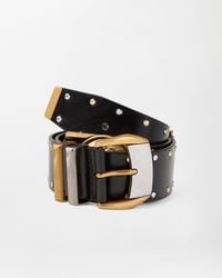 Versace - Studded Leather Belt 4 Cm - Lyst