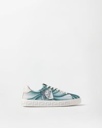 Versace - Greca Printed Canvas Sneakers - Lyst