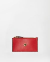 Versace - Emblème Leather Zip Card Holder - Lyst