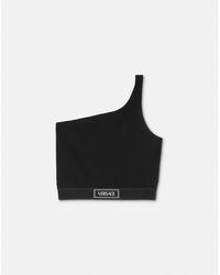 Versace - Viscose-Blend One-Shoulder Crop Top - Lyst