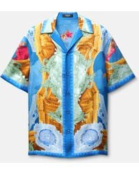 Versace - Printed Silk Twill Slim Shirt - Lyst