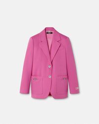Versace - Underwater Barocco Wool Boxy Blazer - Lyst
