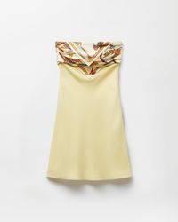 Versace - Silk Crêpe Marocaine Strapless Mini Dress - Lyst
