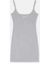 Versace - Embroidered Ribbed Cotton Mini Dress - Lyst