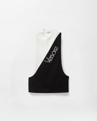 Versace - Débardeur En Jersey De Coton À Logo Brodé - Lyst