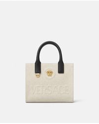 Versace - La Medusa Mini Canvas Tote - Lyst