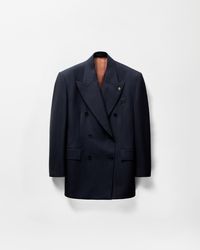 Versace - Pinstripe Wool Blazer - Lyst