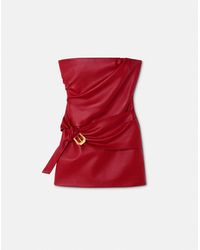 Versace - Minivestido De Piel Sin Tirantes - Lyst