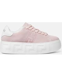Versace - La Greca Zapatillas De Ante Con Plataforma - Lyst