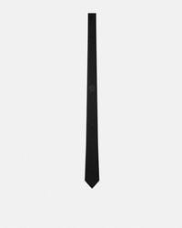 Versace - Embroidered Medusa Thin Silk Tie - Lyst