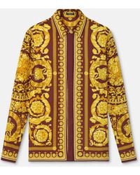 Versace - Camisa De Seda Estampada - Lyst