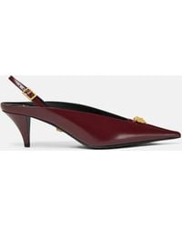 Versace - La Medusa Leather Slingbacks 55 Mm - Lyst