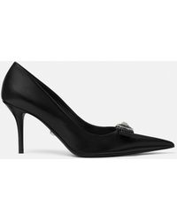 Versace - Gianni Ribbon Leather Pumps 85 Mm - Lyst