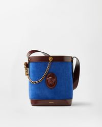 Versace - Pivot Small Suede Bucket Bag - Lyst