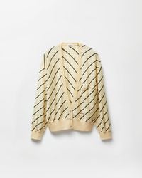 Versace - Striped-Intarsia Wool Knit Cardigan - Lyst
