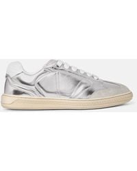 Versace - Greca Court Metallic Sneakers - Lyst