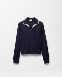 Versace - Wool Knit Polo Sweater - Lyst