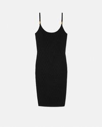 Versace - V Allover Jacquard Knit Fitted Mini Dress - Lyst