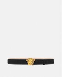Versace - La Medusa Embellished Leather Belt 4 Cm - Lyst
