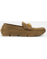 Versace - La Medusa Suede Driver Shoes - Lyst