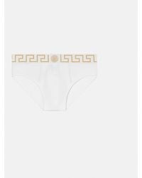 Versace - Calzoncillos Slip De Punto De Algodón - Lyst