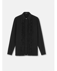 Versace - Ruffled Silk Crêpe Shirt - Lyst