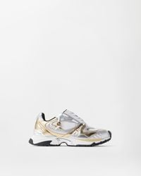 Versace - Icaro Sneaker Aus Metallischem Mesh Und Leder - Lyst