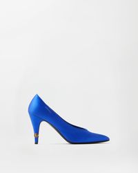 Versace - Gianni Satin Pumps 90 Mm - Lyst