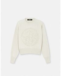 Versace - Pull Éponge Medusa En Laine Mélangée - Lyst