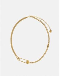 Versace - Safety Pin Necklace - Lyst