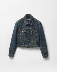 Versace - Distressed Denim Jacket - Lyst