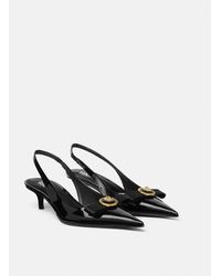 Versace Gianni Ribbon Slingback Pumps in Blue | Lyst