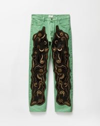 Versace - Embroidered Straight Jeans - Lyst