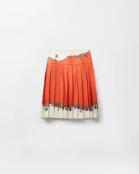 Versace - Falda Midi De Twill De Seda Con Estampado - Lyst