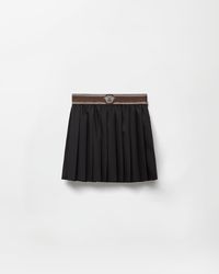 Versace - Pleated Wool-Mohair Mini Skirt - Lyst