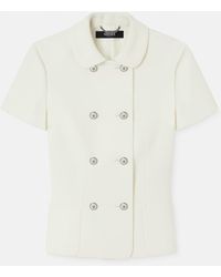 Versace - Double-Wool Crêpe Fitted Jacket - Lyst