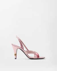 Versace - Gianni Embellished Nappa & Satin Slingbacks 90 Mm - Lyst