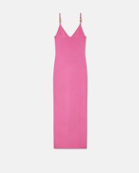 Versace - Robe Nuisette Mi-Longue En Maille Safety Pin - Lyst