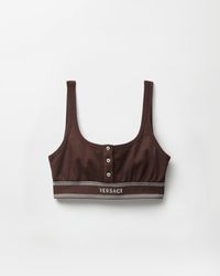 Versace - Ribbed Cotton-Jersey Bralette - Lyst