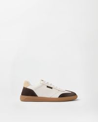 Versace - Greca Court Nappa & Suede Sneakers - Lyst