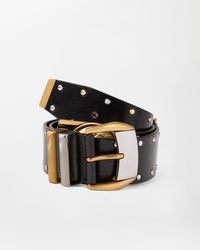 Versace - Studded Leather Belt 4 Cm - Lyst