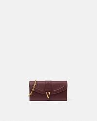 Versace - V Leather Wallet On Chain - Lyst