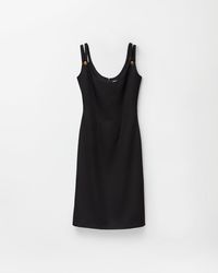 Versace - Wool Grain De Poudre Midi Dress - Lyst