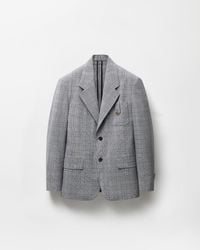 Versace - Prince Of Wales Wool Blazer - Lyst