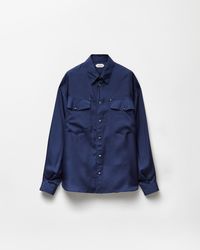Versace - Embroidered-Detail Silk-Poplin Shirt - Lyst