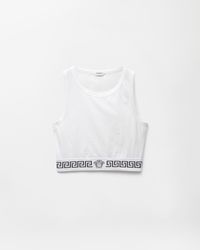 Versace - Cotton-Jersey Crop Top - Lyst