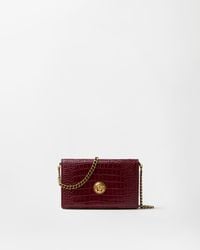 Versace - Emblème Croc-Effect Leather Mini Bag - Lyst