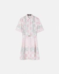 Versace - Medusa Contrasto Silk Midi Shirt Dress - Lyst