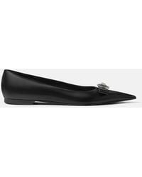 Versace - Gianni Ribbon Ballerinas Aus Leder - Lyst