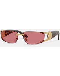 Versace - Medusa Honor Rectangular Sunglasses - Lyst